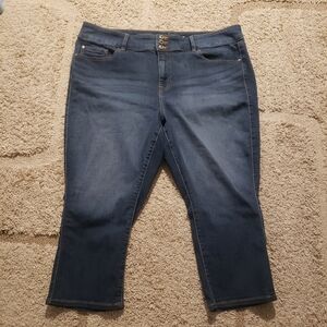 Torrid Jeggings Jeans Women's Size 24 Blue Denim‎ Cropped High Rise Stretch